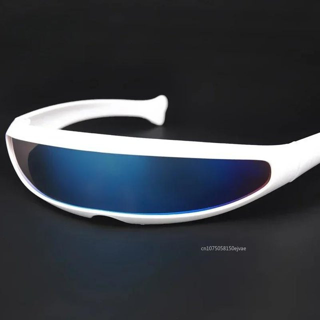 Schmale Cyclops Visier Sonnenbrille, Kunststoff, Vollrand, blue, Damen - Bild 1