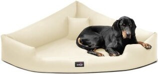 Tierlando TRIVIA Orthopädisches Eckhundebett in Beige mit abnehmbarem Bezug, B/T/H: 120 x 120 x 25 cm - Bild 1