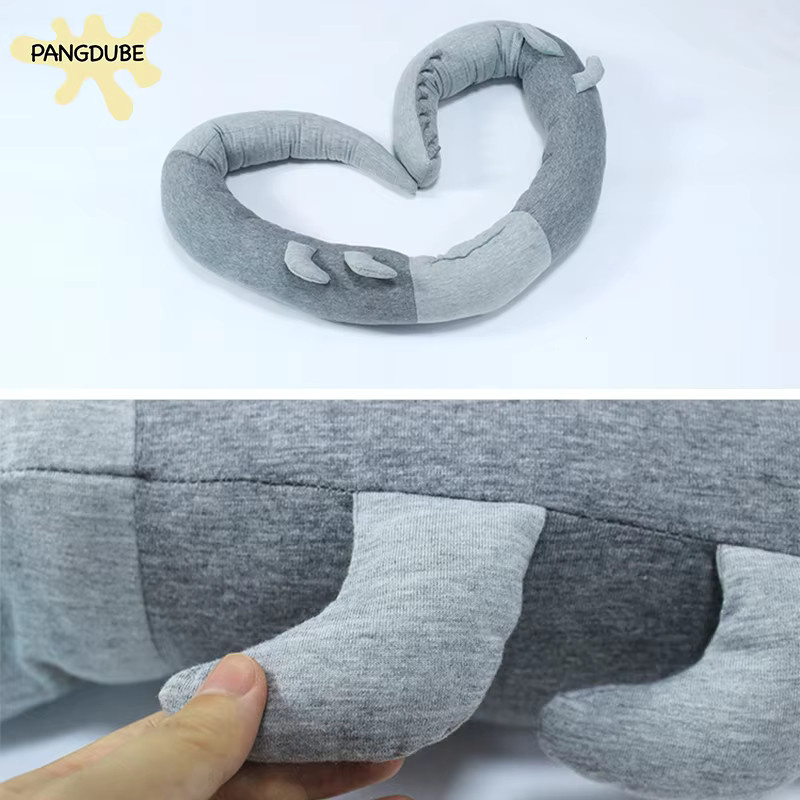 PANGDUBE Krokodil Stoßfänger Babybett-Kissen-Set in Grau, 200 cm Sicherheitsgeländer für Neugeborene - Bild 2