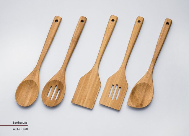 Pfannenwender JUSTINUS BAMBOO LINE aus Bambus in Braun und Beige, Länge: 31,5 cm - Bild 1
