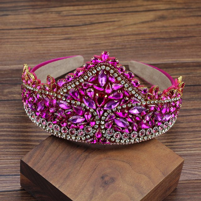 FirstStar Tiara Stirnband, rosa blau, Kristall, Damen, Mädchen - Bild 1
