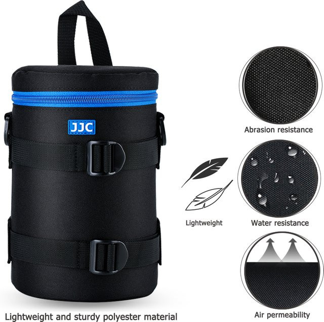 JJC Luxus Kamera Objektiv Tasche in Schwarz für Canon Nikon Sony Olympus und Fuji DSLR Fotografie Zubehör als Schultertasche - Bild 1