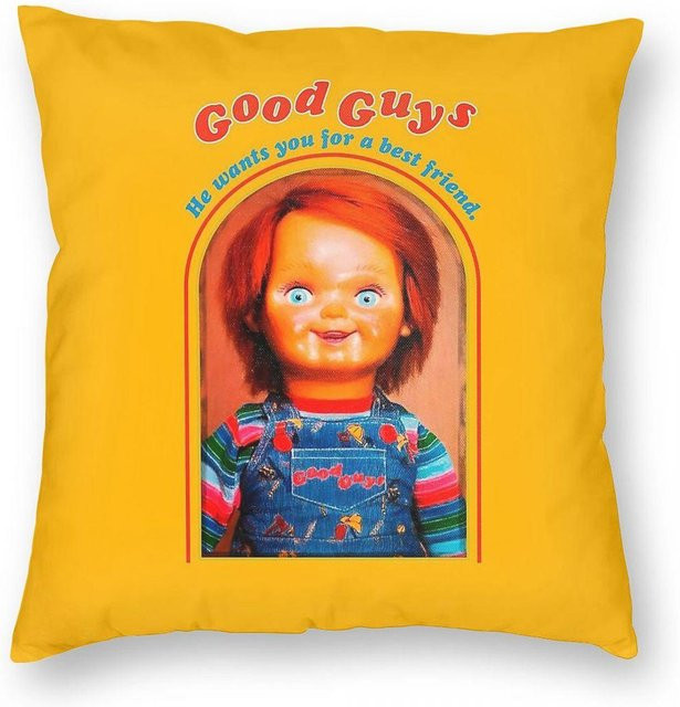 Green Harvest Child's Play Chucky Good Guy Quadratischer Kissenbezug aus Polyester und Leinen mit Reißverschluss, B/B/H: 30 x 30 x 0 cm - Bild 1