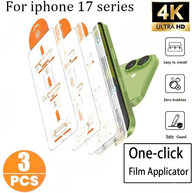 3-teiliges Ultra-HD Vollbildschutz-Set für iPhone 17 16 15 14 13 12 11 Pro Max Plus XR XS in Transparent - Bild 1