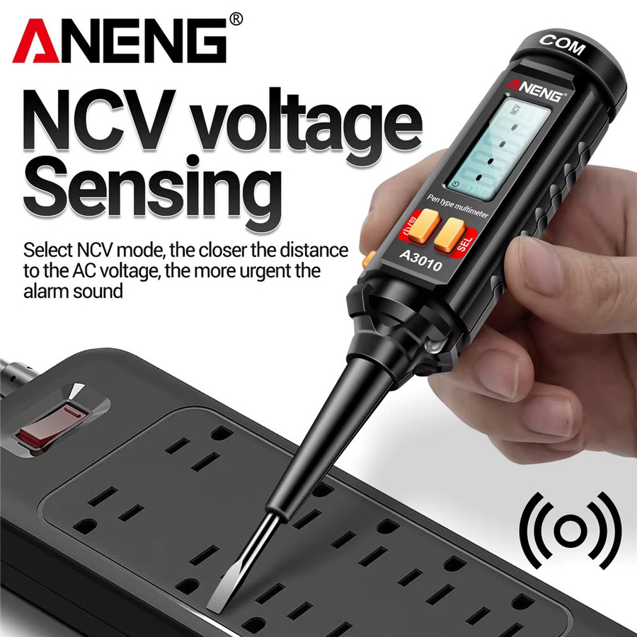 ANENG A3010 Digitales Multimeter 2-in-1 Stiftförmiges Smart True-RMS Multimeter mit 4000 Counts AC/DC Spannung Kapazität und NCV-Sensor in Schwarz - Bild 2
