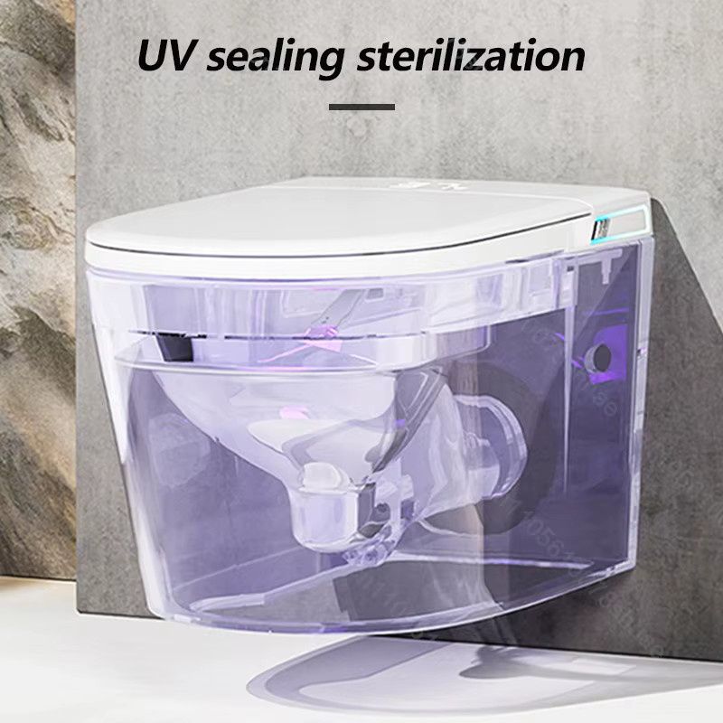 FIIBUU Intelligentes WC-Bidet zur Wandmontage mit beheiztem Sitz, automatischem Deckel und Warmlufttrockner in Weiß - Bild 3