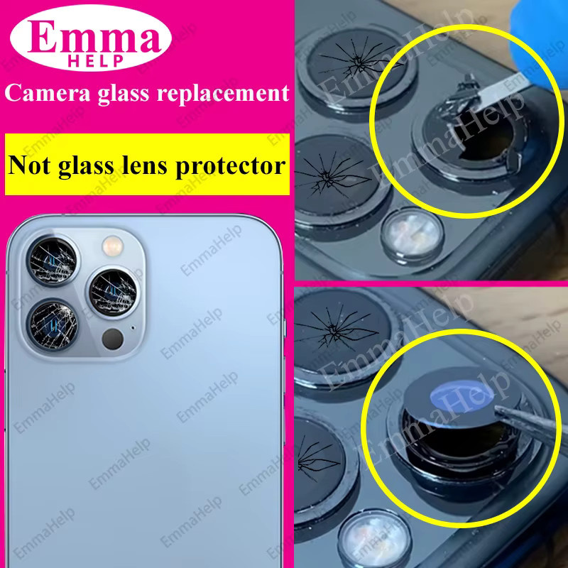 Original Saphir Rückkamera-Objektivglas Set für Apple iPhone 15 14 13 12 11 Pro Max Plus Mini inklusive Klebstoff und Reparatur-Werkzeugset - Bild 4