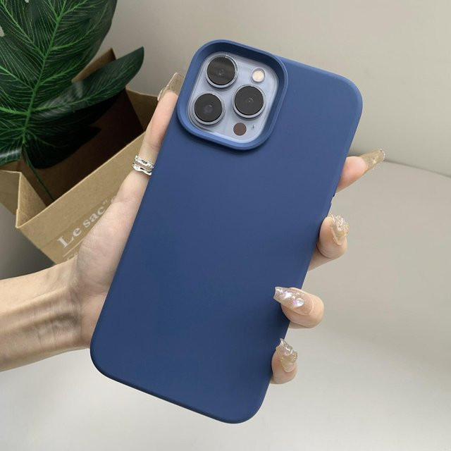 Flüssigsilikon Schutzhülle für Apple iPhone in Blau - Bild 1