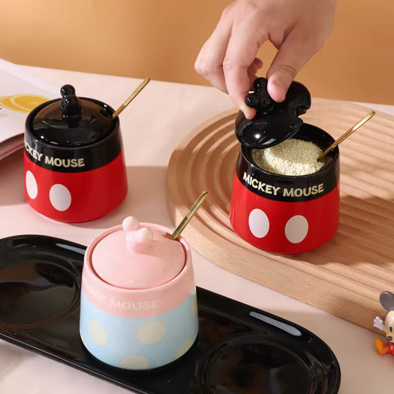 Disney Mickey Keramik Gewürzbehälter-Set in Multicolour mit Löffel für Salz, Pfeffer und Soßen - Bild 6