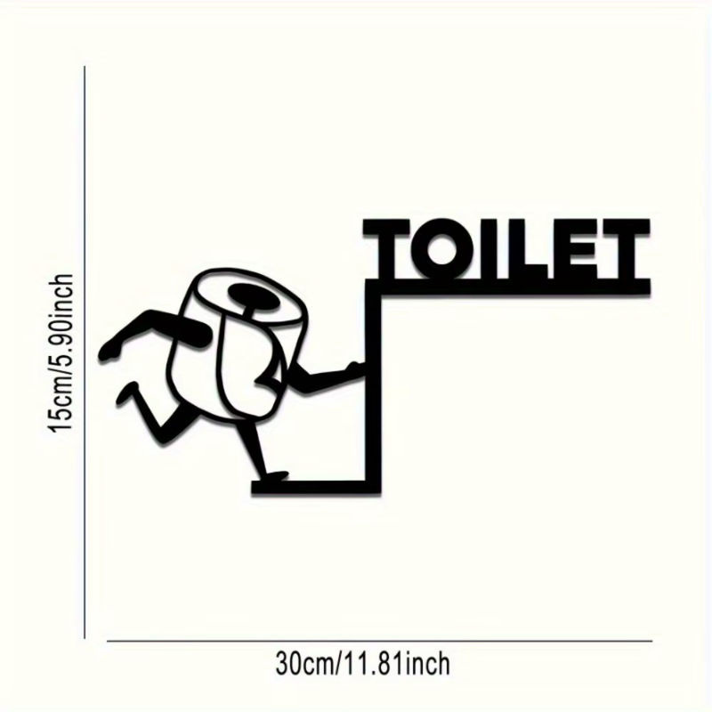 CIFBUY Wandpediment Toilettenpapier Out aus Metall in Schwarz zur Badezimmerdekoration - Bild 2