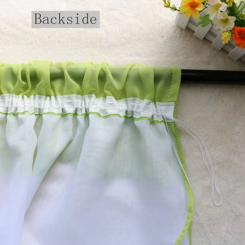 Gollado Transparente Voile-Fensterbehandlung mit grüner Paspel, B: 100 cm, H: 200 cm - Bild 3