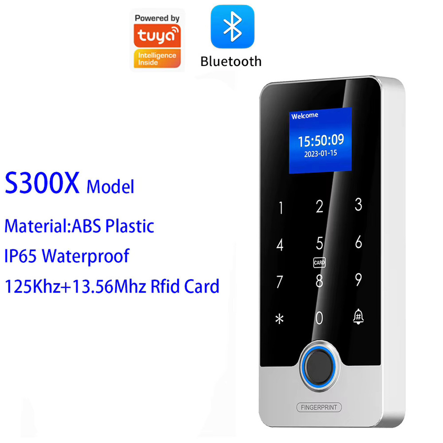 LUCKING DOOR S300X Biometrischer Zugangskontroll-Leser mit Fingerabdruck, RFID 125KHz + 13,56MHz, App-Steuerung via Bluetooth, Wasserdicht, Schwarz - Bild 2