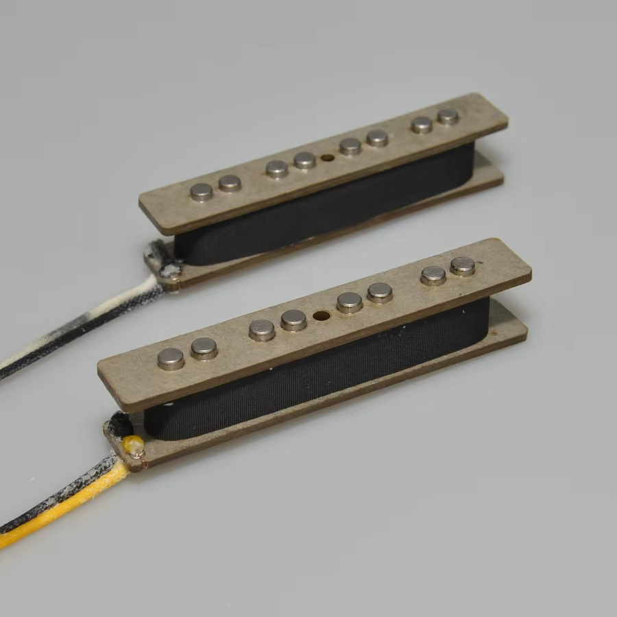 Alnico 5er-Set JB Bass Pickup für 4-Saiter Bass in Hals- und Steg-Konfiguration, Farbe: Silber - Bild 2