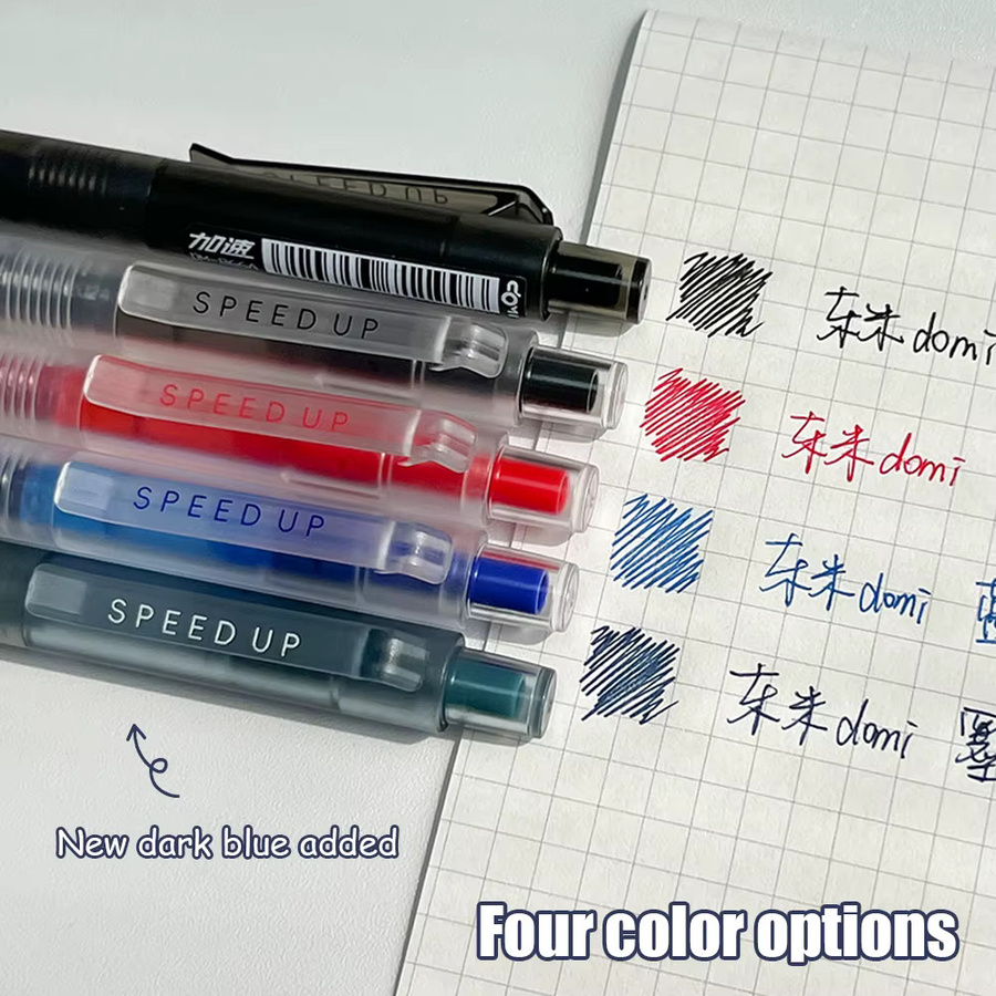 PHANTACI Gelschreiber Set mit großer Tintenkapazität, 6 Stück, 0,5 mm, schnell trocknend, Farben: Schwarz, Blau, Rot, Dunkelblau, transparent - Bild 3