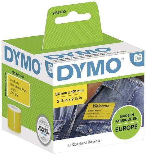 DYMO Versand-Etiketten und Namensschild-Etiketten Gelb, 220 Stück, B: 101 mm, H: 54 mm - Bild 1
