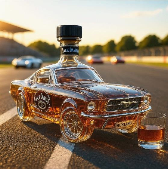 TrendyFinds Whiskeykaraffe in Form eines Polizeiautos aus Glas, transparent, 0,35 l - Bild 1