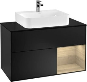 V&B Waschtischunterschrank Finion 100 Wandbeleuchtung in Blau Lackiert B/T/H: 100 x 50,1 x 50,1 cm - Bild 1