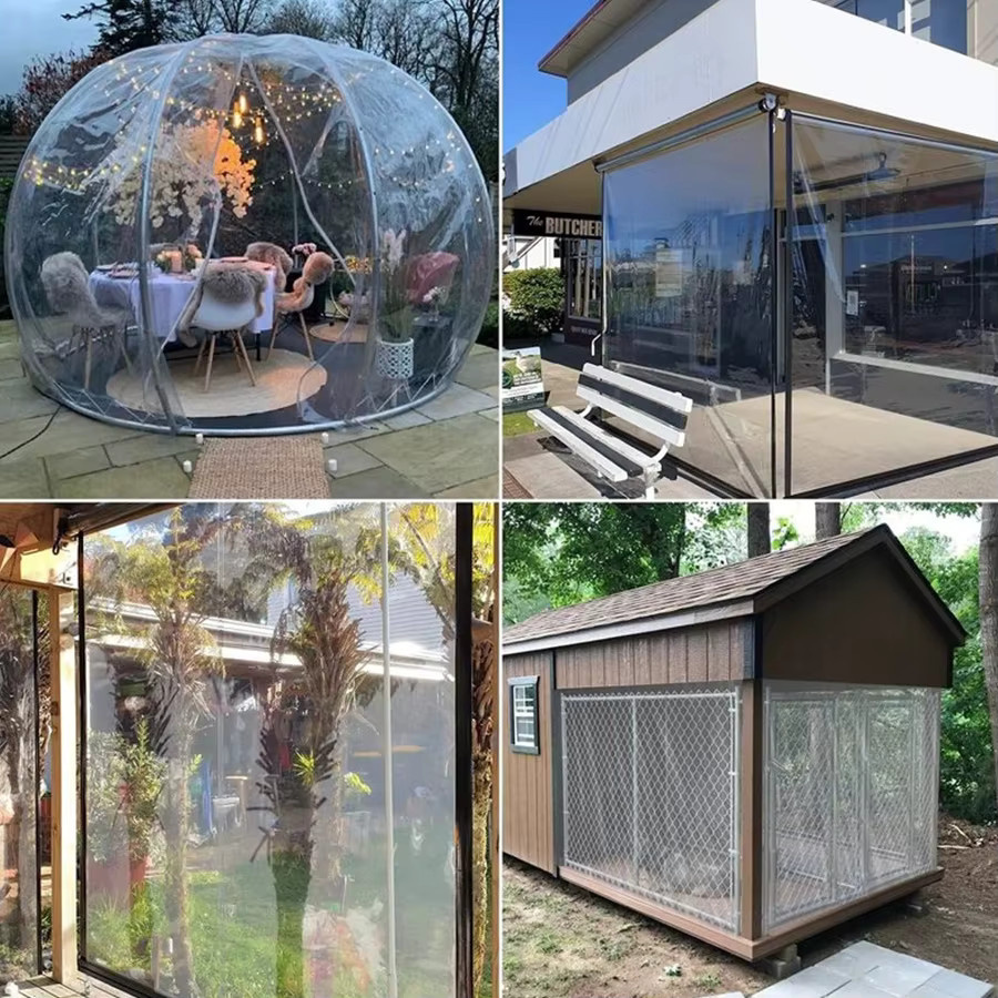 Transparente, wasserdichte Plane aus Kunststoff zum Abdecken von Möbeln in Gewächshäusern, Gärten und auf Terrassen - Bild 3