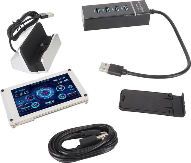 DIYelecs 3,5-Zoll PC-Temperaturmonitor mit Dualer USB-Schnittstelle und IPS-Display zur CPU GPU RAM HDD Datenanzeige - Bild 1