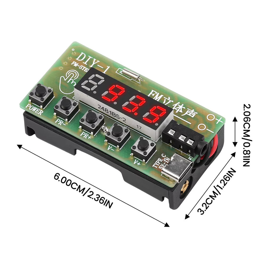 diymore DIY Kopfhörer-Funkmodul-Kit mit AM/FM Zweiband-Digital-Tuner und Stereo-Frequenzmodulation 87–108 MHz - Bild 2