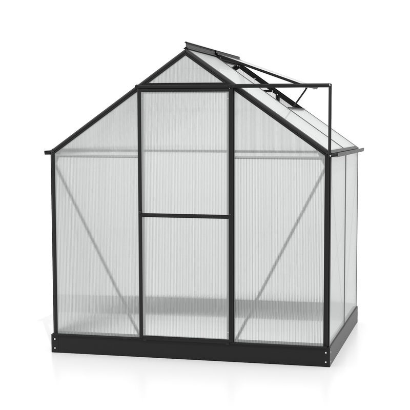 Vitavia Gewächshaus Eos in Schwarz mit Polycarbonat-Verglasung und Schwingtür, B/H/T: 197,7 x 155,0 x 194,8 cm - Bild 2