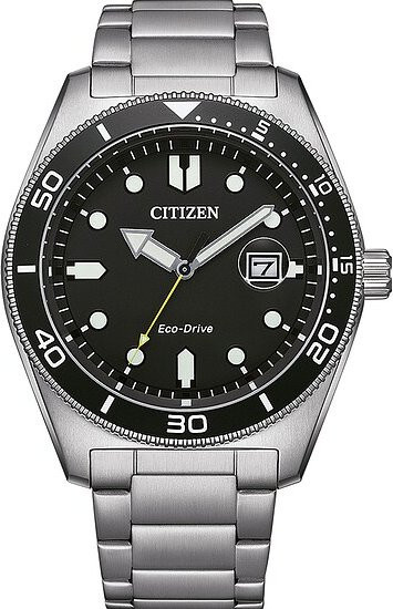 Citizen Armbanduhr, Solar, Edelstahl, Schwarz, 43 mm, Herren - Bild 1