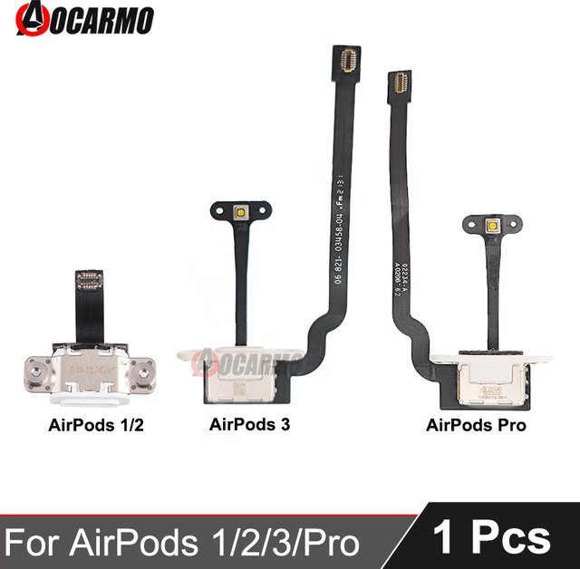 Aocarmo USB-C Ladeanschluss Flexkabel für AirPods 1 2 3 Pro und Pro 2 in Schwarz - Bild 1