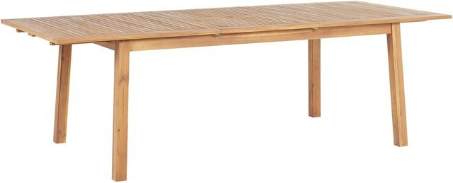 Beliani Gartentisch CESANA aus Akazienholz in Heller Holzfarbe, B/T/H: 180 x 100 x 75 cm - Bild 1