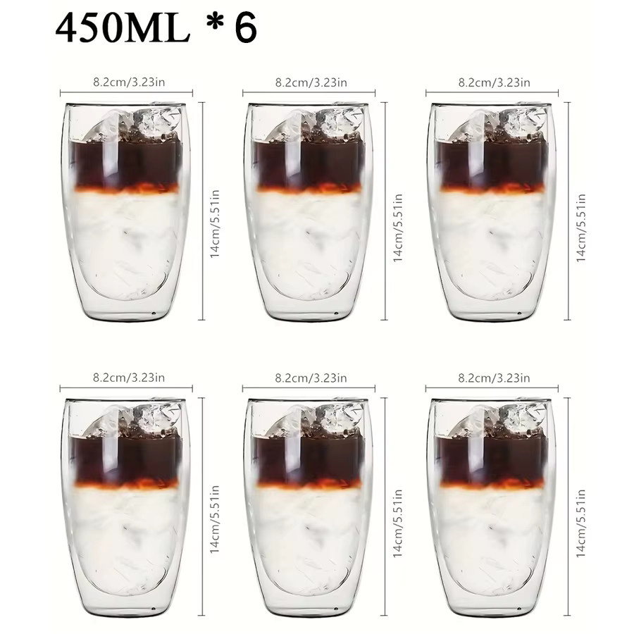 DONGLL Doppelwandige Glastasse Set, transparent, handgefertigt, Wärmeisolierend, Tumbler für Tee, Espresso oder Whisky, 250 ml - Bild 6