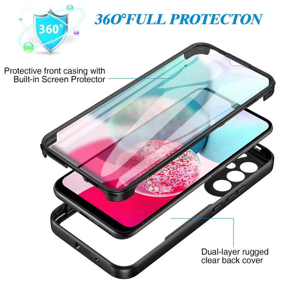 360 Grad Vollschutz Schutzhülle für Samsung Galaxy A55 A35 A15 A05 5G sowie A56 A36 A16 A06 in Schwarz oder Rot - Bild 2