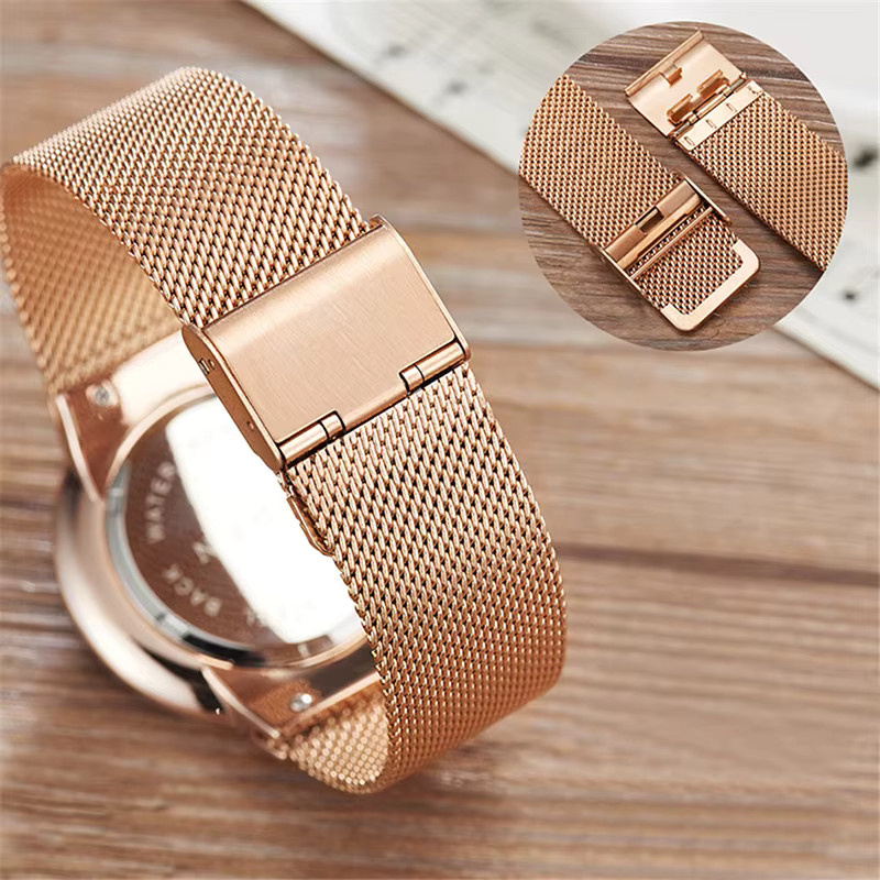 Lige Armbanduhr Quarz, Milanaise, Schwarz, Roségold, Damen - Bild 4