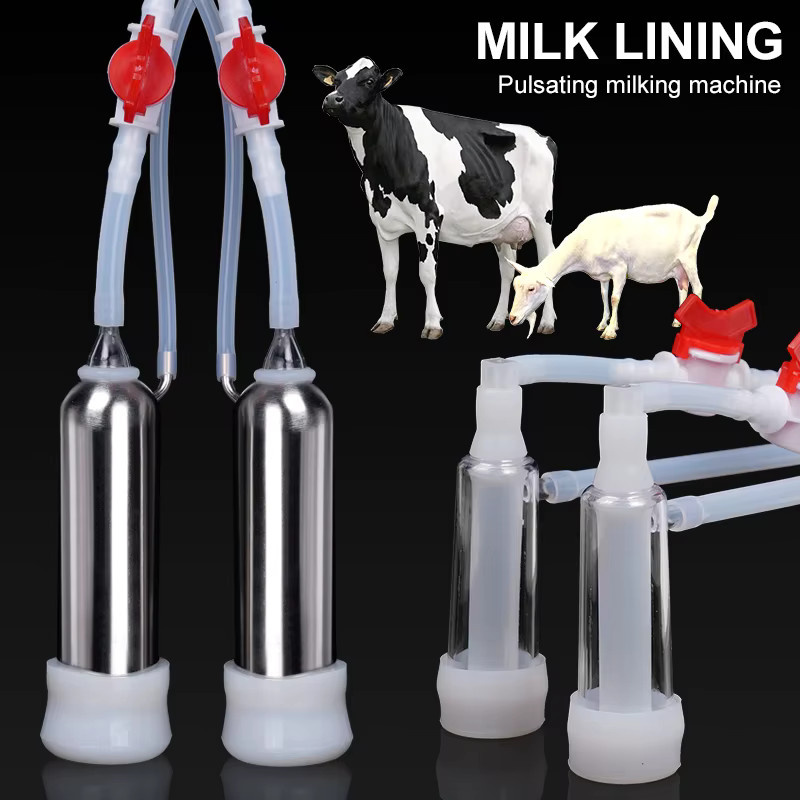 JIECARE Elektrische Melkmaschine aus Edelstahl mit Milchbehälter und Melkpumpe für Schafe und Kühe, Silber - Bild 3