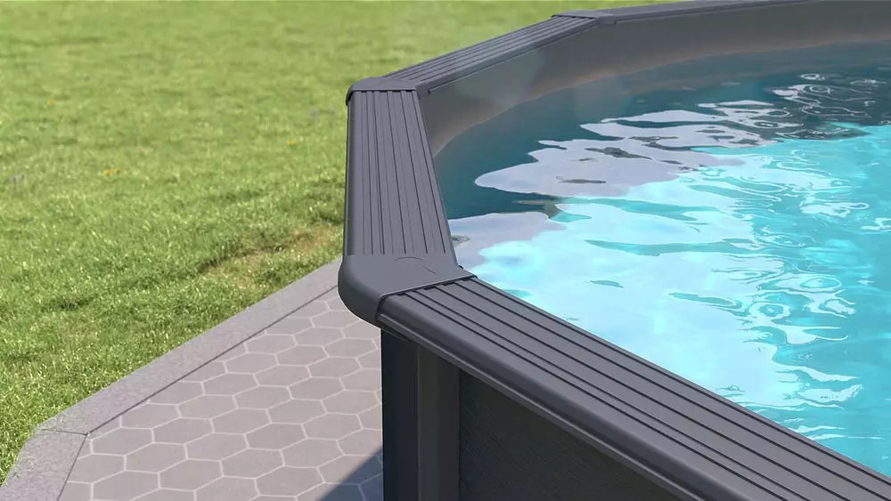 Steinbach Stahlwand Swimming Pool Set Nuovo de Luxe, anthrazit / silbergrau, Durchmesser: 550 cm, Höhe: 120 cm - Bild 5