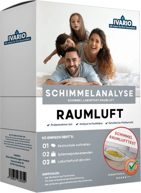 Ivario Schimmeltest für die Raumluft mit Laborauswertung in Weiß - Bild 1