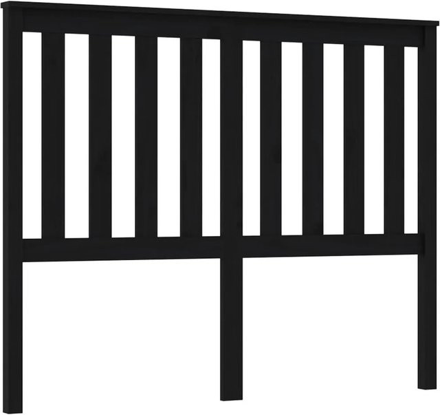vidaXL Kopfteil aus Massivholz Kiefer in Schwarz mit Lattendesign, B: 146 cm, H: 101 cm, T: 6 cm - Bild 1