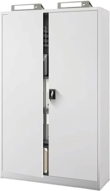 JAN NOWAK Aktenschrank aus Stahl mit Flügeltüren und Schloss, Grau, H x B x T: 185 x 115 x 40 cm - Bild 1