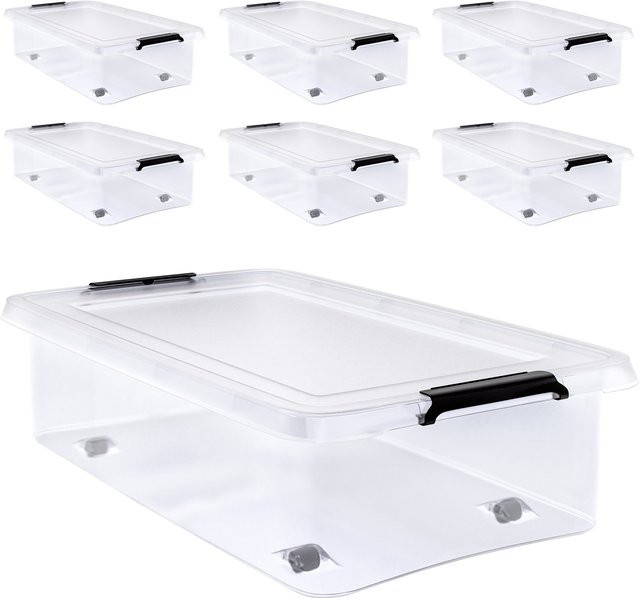 Deuba 6er-Set Aufbewahrungsboxen transparent stapelbar B/T/H: 60 x 40 x 17 cm - Bild 1
