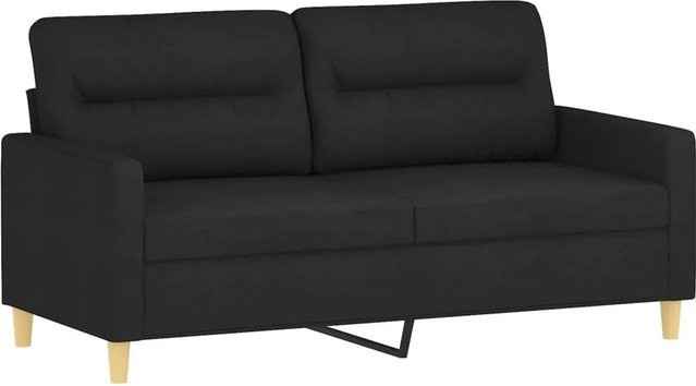 vidaXL 2-Sitzer-Sofa Schwarz aus Stoff mit Metallrahmen für dein Wohnzimmer - Bild 1