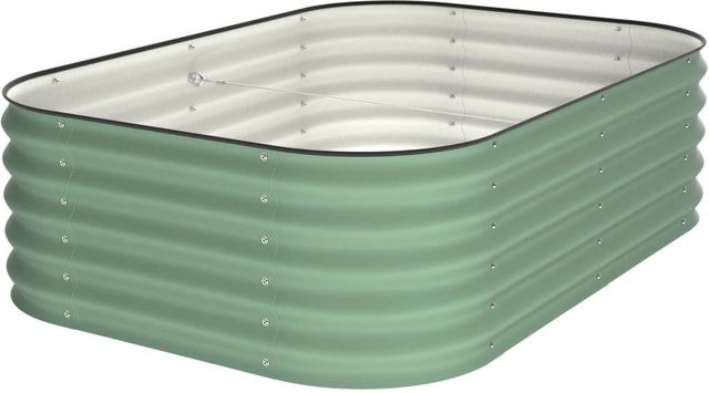 VidaAtHome.de ALVARE Gartenbeet aus Metall in Waldgrün und Silber, B/T/H: 108 x 155 x 43 cm - Bild 1