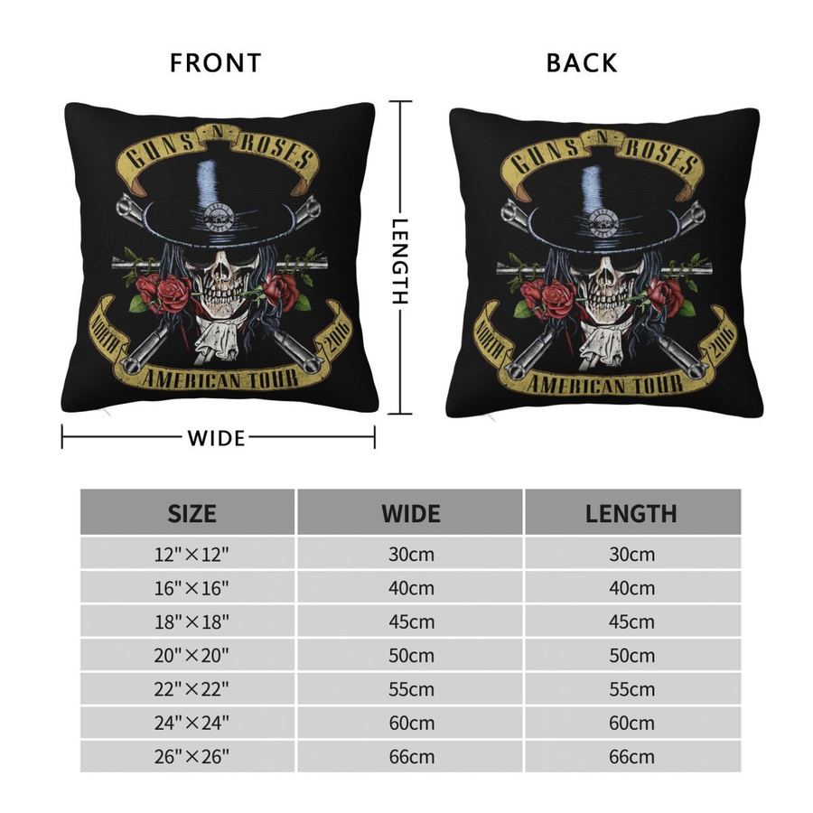 Guns N Rose Heavy Metal Steampunk Kissenbezug aus Peach Skin für Sofa und Wohnzimmer, B/T/H: 18 x 18 x 0 cm - Bild 3