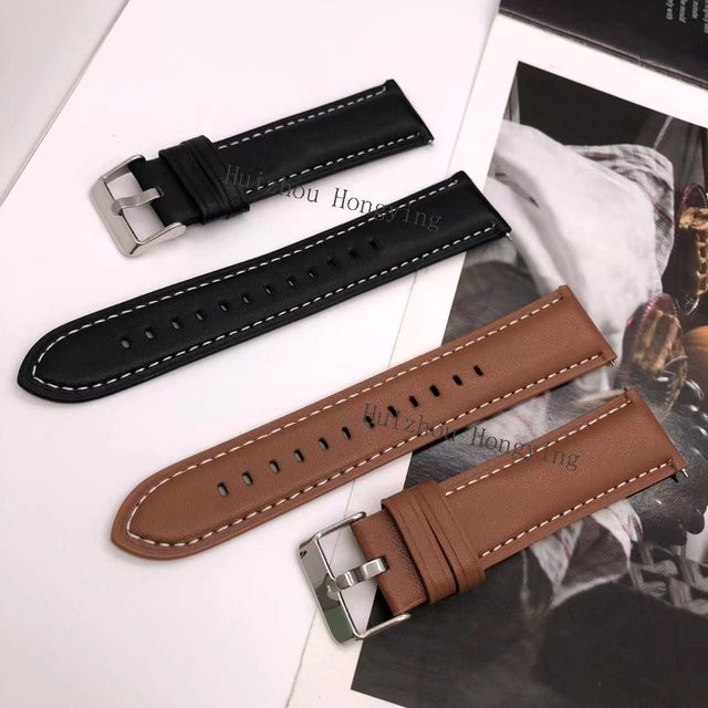 Uhrenarmband Leder, Schwarz, 22mm, für Xiaomi Mi Uhr S1 Pro/S1 Aktive/S2 - Bild 1
