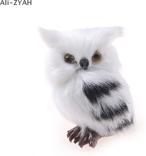 JETTING Mini Eulen-Ornament aus weißem Kunstfell als dekorative Vogelfigur für dein Zuhause - Bild 1