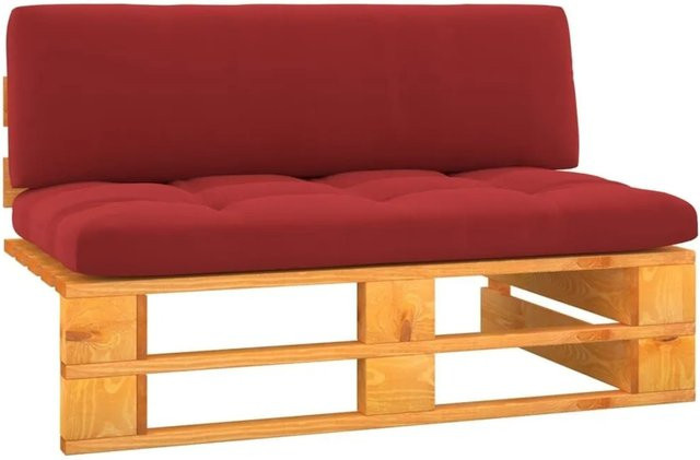 vidaXL Garten-Mittelsofa aus imprägniertem Kiefernholz in Honigbraun mit Polsterkissen - Bild 1