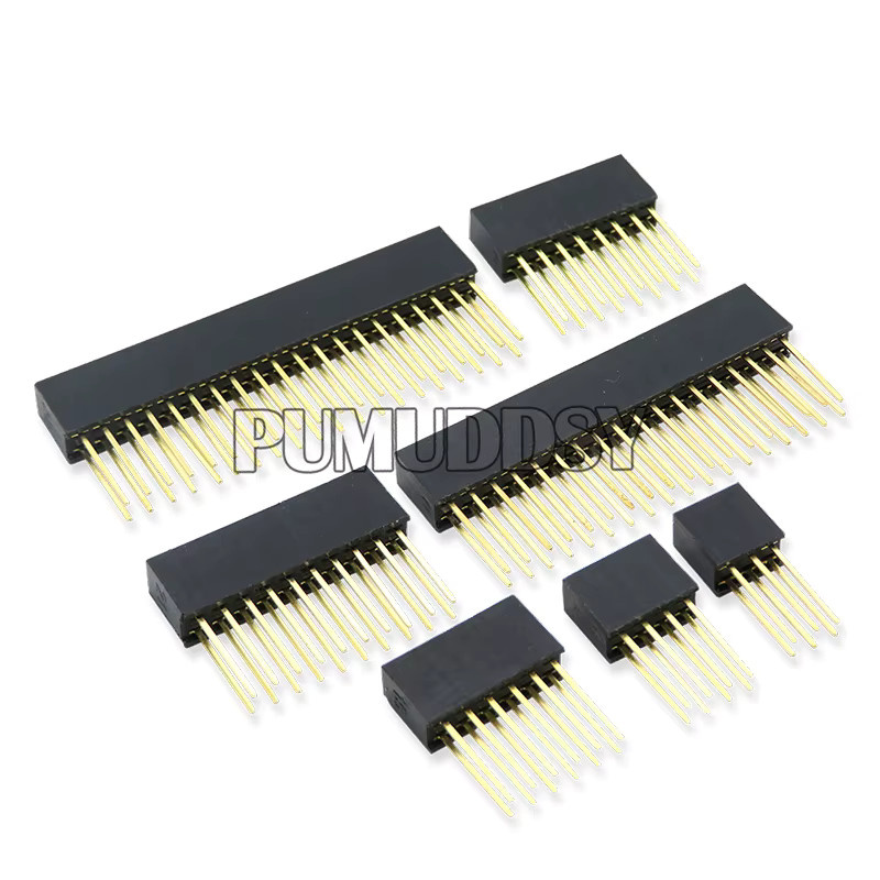 PUMUDDSY Pin Header Buchse Stecker Set mit 11mm langen Stiften, 2,54mm Pitch, zweireihig, Schwarz, 2 bis 20 Pin für Arduino und Raspberry Pi, 10 Stück - Bild 2