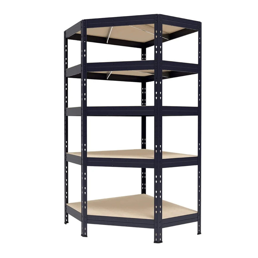 AR Shelving Rivet Eck-Schwerlastregal in Anthrazit mit 5 verstellbaren Böden, H 180 cm x B 90 cm x T 45 cm - Bild 2