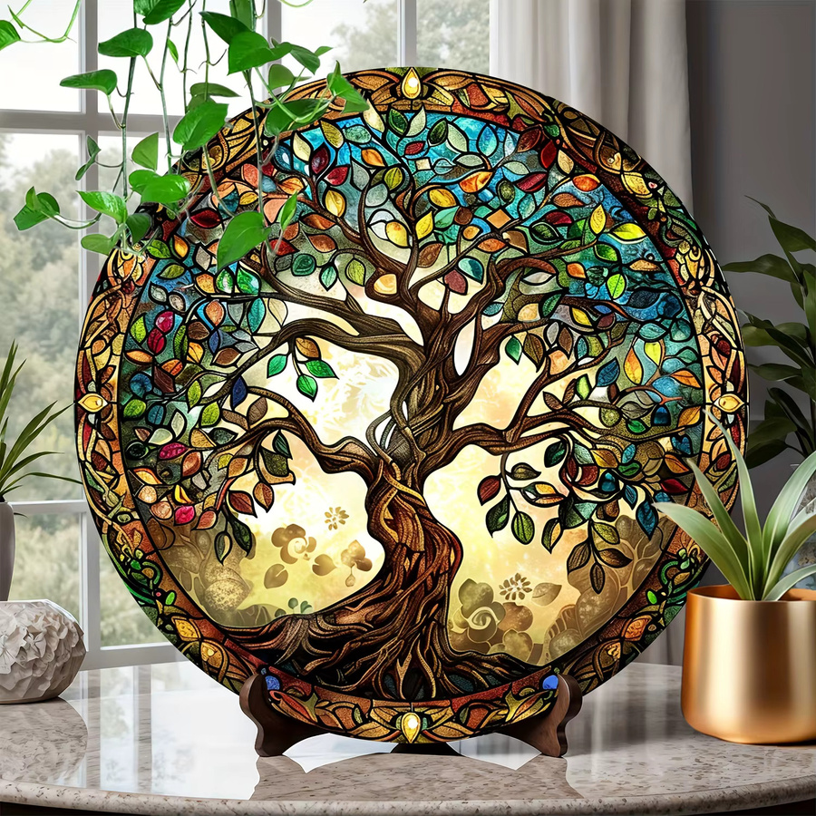 Potdemiel Baum des Lebens Metall-Wandkunst, florales Motiv in Multicolour, B/H: 20,32 x 20,32 cm - Bild 3