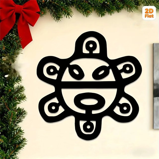 CIFBUY Taino Sonnen Metallwandkunst in Schwarz, Rustikale Kulturelle Wanddekoration im abstrakten Design - Bild 1