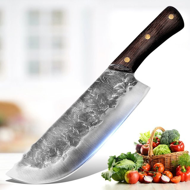 GuanQi Chefmesser mit handgefertigter Klinge in Silber und Holzgriff - Bild 1