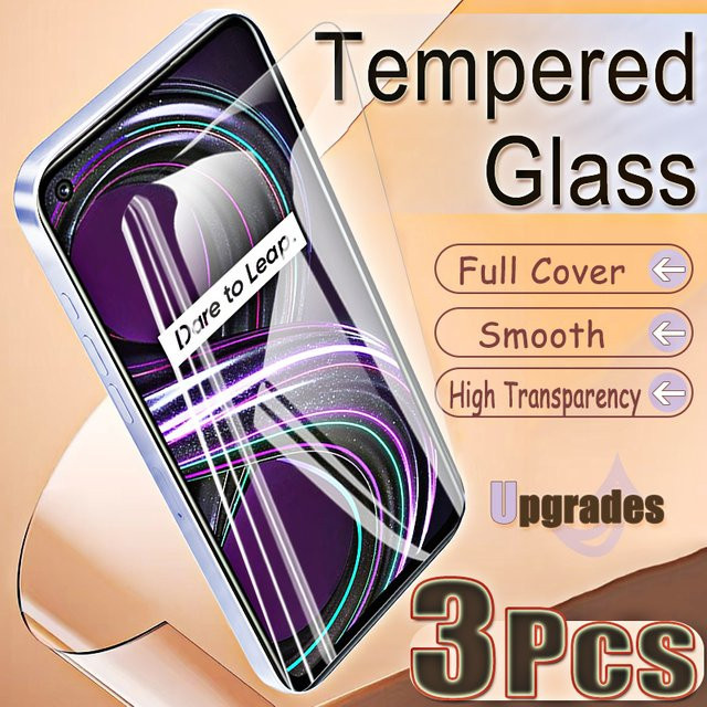 3er-Set gehärtetes Glas für Realme 8s 5G, 6,5 Zoll, transparent, Fingerabdruck-Entsperrung kompatibel - Bild 1