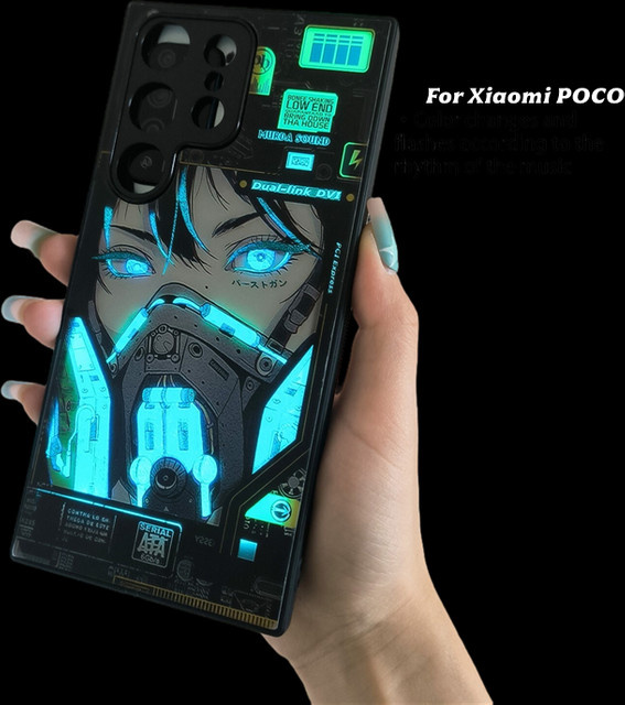 LED Leuchtende Handyhülle mit Anime Mädchen Design für Xiaomi 15T 14T 13T 12T Pro POCO F8 F7 Ultra f6 F5 M7 Pro in Multicolour - Bild 1